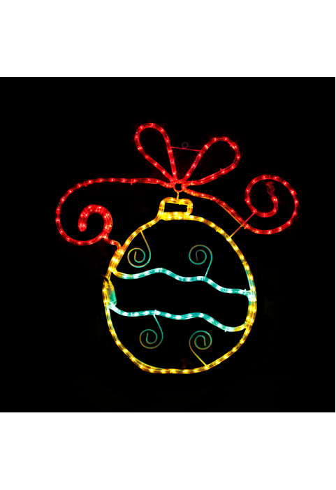 CHRISTMAS FLOWER", 180 LED MOTIF 5m 2-WIRE ROPE LIGHT, RED-YELLOW-GREEN, IP65, 60x60cm, 1.5m LEAD CABLE