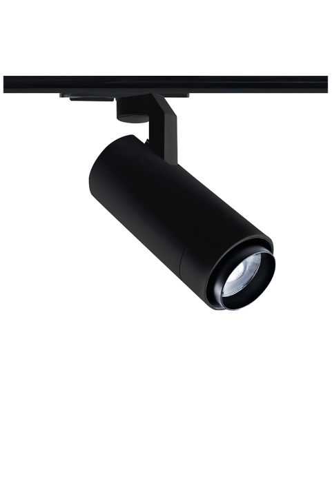 SAND BLACK LED ZOOMABLE TRACK LUMINAIRE 15W 3000K 1-PHASE 20-50° 1450LM MAX. 230V AC Ra80 5YRS
