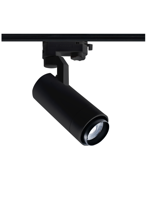 SAND BLACK LED ZOOMABLE TRACK LUMINAIRE 15W 4000K 3-PHASE 20-50° 1500LM MAX. 230V AC Ra80 5YRS