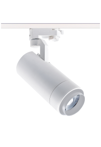 SAND WHITE LED ZOOMABLE TRACK LUMINAIRE 25W 3000K 3-PHASE 25-60° 2800LM MAX. 230V AC Ra80 5YRS