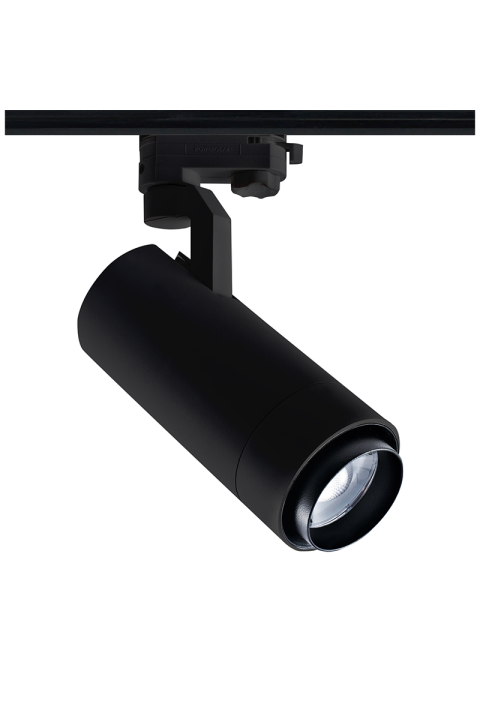 SAND BLACK LED ZOOMABLE TRACK LUMINAIRE 25W 4000K 3-PHASE 25-60° 3000LM MAX. 230V AC Ra80 5YRS