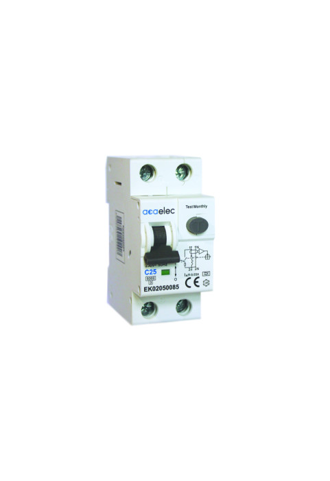 ELECTROMAGNETIC RCBO 1P+N C25 30mА AC TYPE 6kA 2M  