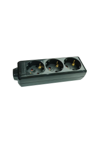 MULTISTRIP 3 SOCKETS BLACK WITH CHILD PROTECT NO SWITCH 16A IP20 & CABLE H05VV-F 3x1,5mm2/1.5m NET