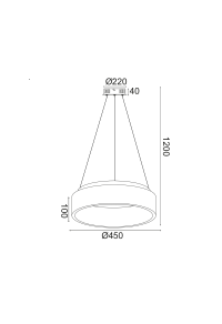 ПЕНДЕЛ LED 36W DIMMER CCT 3670LM WHITE METAL D45XH120CM APOLLO