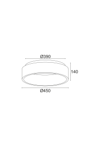 ПЛАФОН LED 36W CCT 3670LM BLACK METALLIC D45XH14CM APOLLO
