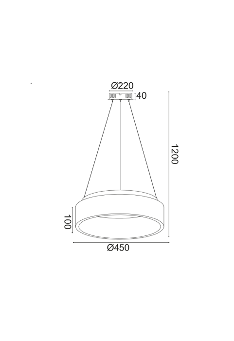 ПЕНДЕЛ LIGHTING LED 36W CCT 3670LM BLACK METALLIC D45XH120CM APOLLO