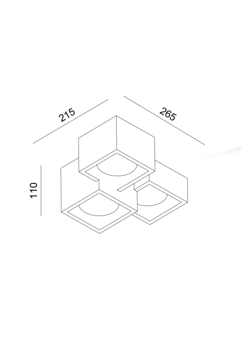 GYPSUM 3 SQUARE CEILING LIGHT NATURAL 215*165*110 GENI 3*GX53