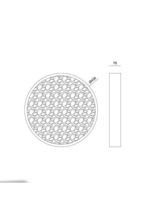 LED GYPSUM CEILING-WALL LIGHT NATURAL 24W 680Lm 3000K D450Χ70 MOND