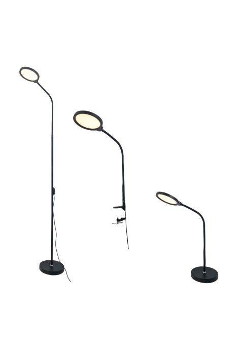 LED DESK LAMP 3 IN 1 BLACK ABS+ALUMINIUM CCT STEP DIMMABLE 32Χ40Χ7 STEFAN