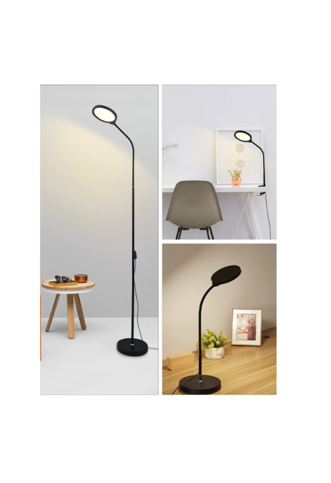 LED DESK LAMP 3 IN 1 BLACK ABS+ALUMINIUM CCT STEP DIMMABLE 32Χ40Χ7 STEFAN