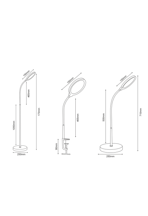 LED DESK LAMP 3 IN 1 BLACK ABS+ALUMINIUM CCT STEP DIMMABLE 32Χ40Χ7 STEFAN