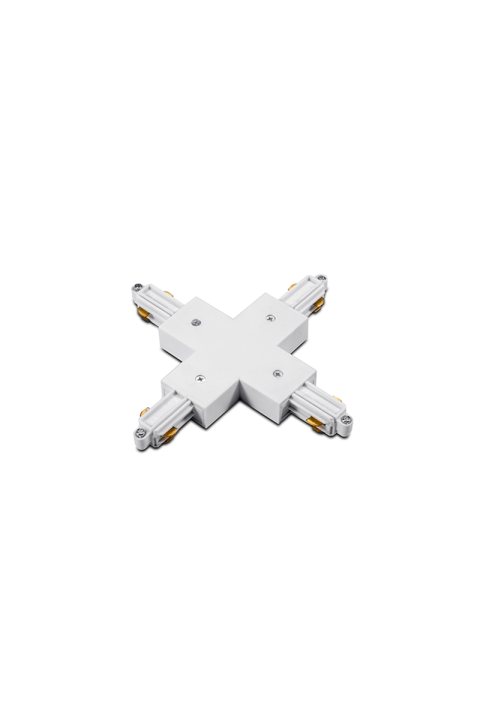 CONNECTOR CROSS FOR TRACK 2 WIRES WHITE