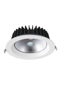 LED WHITE RECESSED DOWNLIGHT 40W 4000K 5000Lm 100° 230V AC Ra80 Φ230*77MM 5YRS
