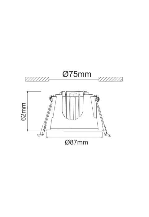 LED WHITE RECESSED DOWNLIGHT 10W 4000K 1100Lm 40° IP44 230V AC Ra80 Φ87*62MM 5YRS
