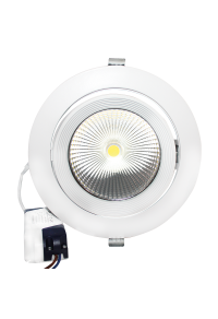 WHITE LED RECESSED MOVABLE LUMINAIRE 30W 3000K 60° 3400LM 230V Ra80