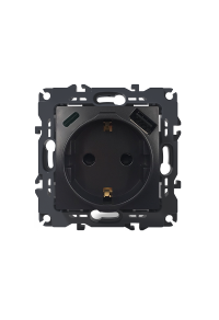 SINGLE SCHUKO SOCKET WITH SAFETY SHUTTER WITH USB FAST CHARGER (A+C) WITH HANGERS ANTHRACITE