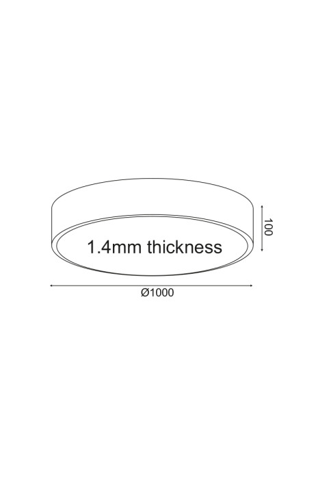 CEILING LUMINAIRE LED 100W 9500LM CCT BLACK METAL D100XH10CM OPTIMUS