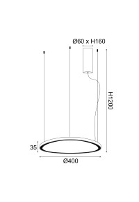 ПЕНДЕЛ LIGHTING LED 33W CCT 3000LM HARMONY BLACK ALUMINUM IP20 D42XH120CM