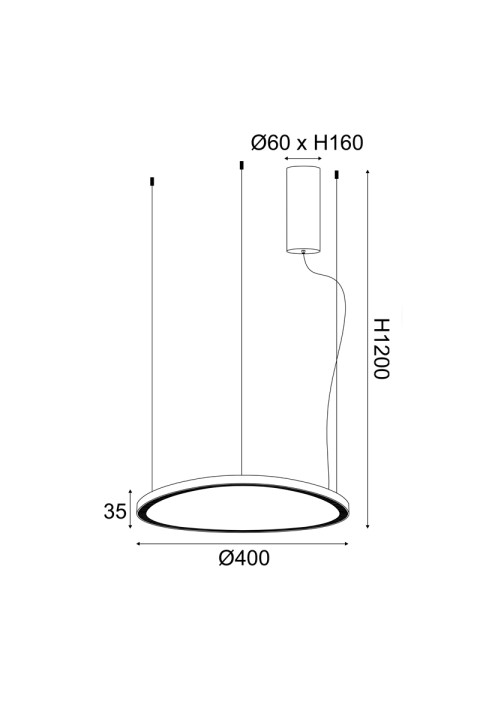 ПЕНДЕЛ LIGHTING LED 33W CCT 3000LM HARMONY BLACK ALUMINUM IP20 D42XH120CM