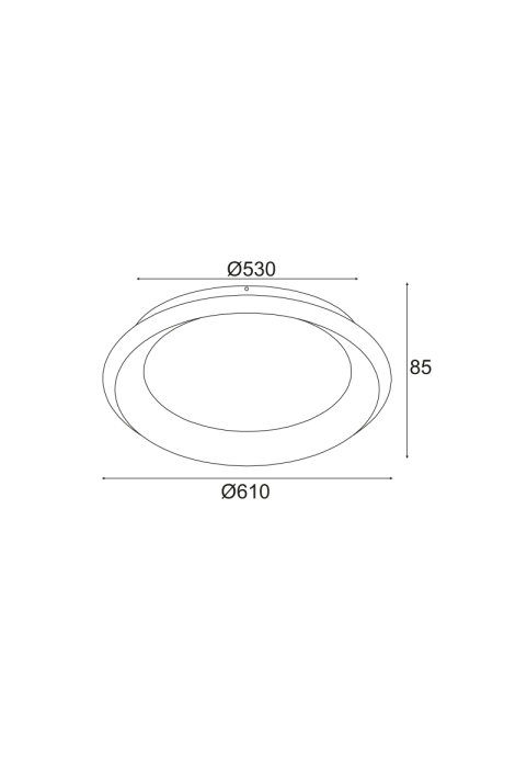 ПЛАФОН LED 45W CCT 3600LM WHITE METAL D61XH8,5CM DIANA