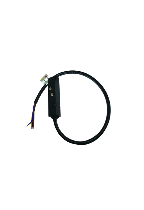 MATTE BLACK ELECTRICAL FEEDER FOR MAGNETIC TRACK 48V DC WITH 0,5M WIRE