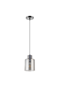 Висящо осветително тяло, стъклено, 1m, E27, 220-240V AC, черно