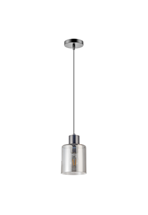 Висящо осветително тяло, стъклено, 1m, E27, 220-240V AC, черно