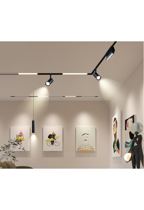 60СМ 20W 3000К LED ОСВЕТИТЕЛНО ТЯЛО ЗА МАГНИТНА ШИНА ACA LIGHTING / MATTE BLACK MAGNETIC LINEAR 48V DC 20W 3000K 1600LM 110° OSRAM RA90 L600MM