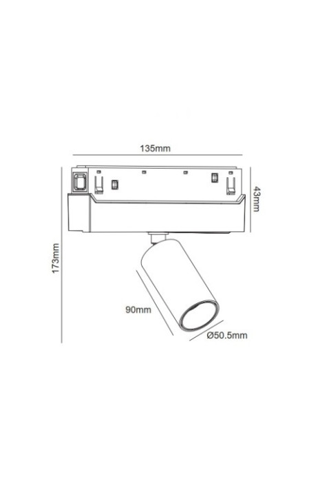 LED ПРОЖЕКТОР ЗА МАГНИТНА ШИНА ACA LIGHTING / MATTE WHITE MAGNETIC SPOT 48V DC 7W 3000K 550LM 36° OSRAM RA90 Φ50*90MM
