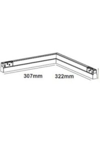 20W 4000K LED ОСВЕТИТЕЛНО ТЯЛО ЗА МАГНИТНА ШИНА ACA LIGHTING / MATTE WHITE MAGNETIC LINEAR 90° CORNER 48V DC 20W 4000K 1750LM 110° OSRAM RA90 L322*307MM