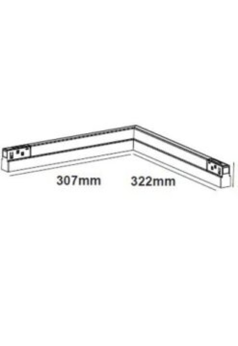 20W 4000K LED ОСВЕТИТЕЛНО ТЯЛО ЗА МАГНИТНА ШИНА ACA LIGHTING / MATTE WHITE MAGNETIC LINEAR 90° CORNER 48V DC 20W 4000K 1750LM 110° OSRAM RA90 L322*307MM