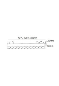 24W 4000K LED ОСВЕТИТЕЛНО ТЯЛО ЗА МАГНИТНА ШИНА ACA LIGHTING / WHITE MATTE MAGNETIC LINEAR LIGHT 48V DC 24W 4000K 2200LM 36° OSRAM RA90 L436MM