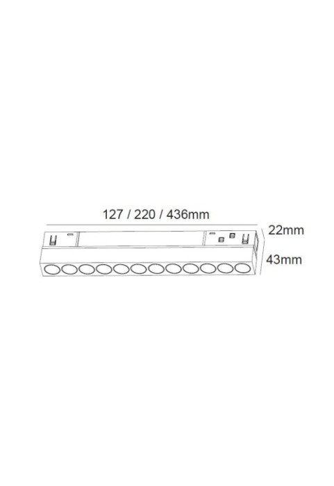 6W 3000K LED ОСВЕТИТЕЛНО ТЯЛО ЗА МАГНИТНА ШИНА ACA LIGHTING / WHITE MATTE MAGNETIC LINEAR LIGHT 48V DC 6W 3000K 500LM 36° OSRAM RA90 L112MM