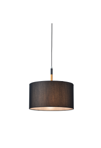 ПЕНДЕЛ YASMINE / PENDANT LAMP 1X27 BLACK METAL WOODEN BASE/SHADOW Φ40XH120CM YASMINE