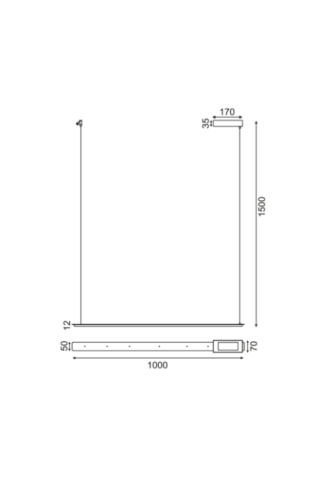ПОЛИЛЕЙ ACA LIGHTING / LIGHTING LED 20W 3000K 1600LM BRASS MEALLIC 100Χ5ΧH150CM ATLANTIS